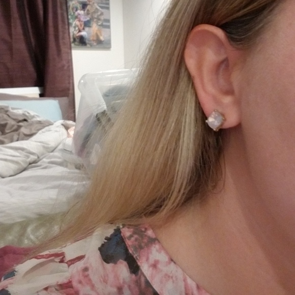 Light Pink Gumdrop Stud Earrings - Picture 6 of 6